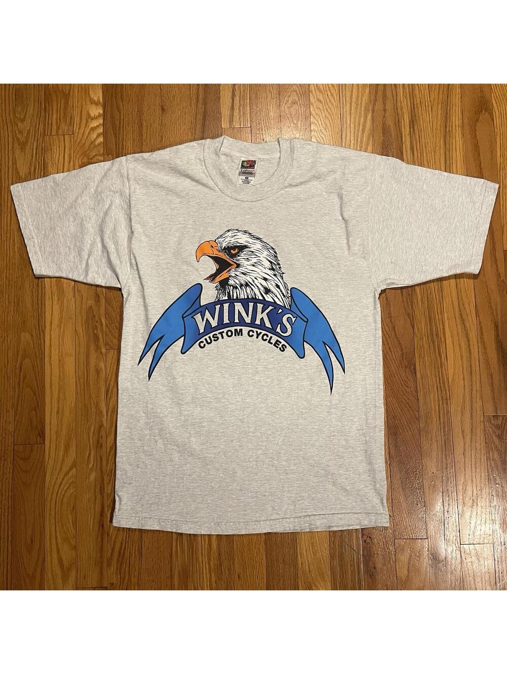 Vintage Bald Eagle Harley Double Sided Graphic Print Tee American Cycles Size M